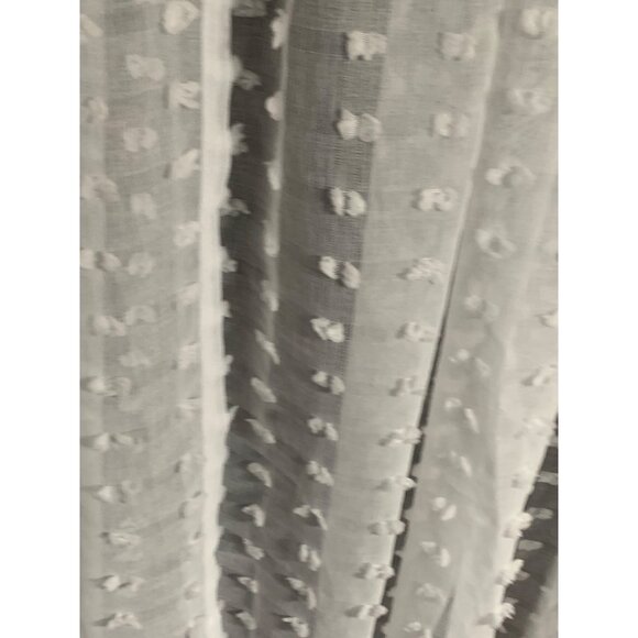 White Sheer Curtain Panels with Polka Dot Design set of 2 Panels 56Wx63L - Picture 3 of 7